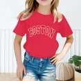 thumbnail image 1 of Hauts et T-Shirts pour Filles, Col Rond, Manches Courtes, Imprimé Mignon, Été, Décontracté, Ample, Mode Filles, 1 of 3
