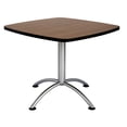 thumbnail image 3 of Iceberg 69757 36 in. x 36 in. x 42 in. iLand Bistro-Height Square Table with Contoured Edges - Natural Teak Top/Silver Base, 3 of 11