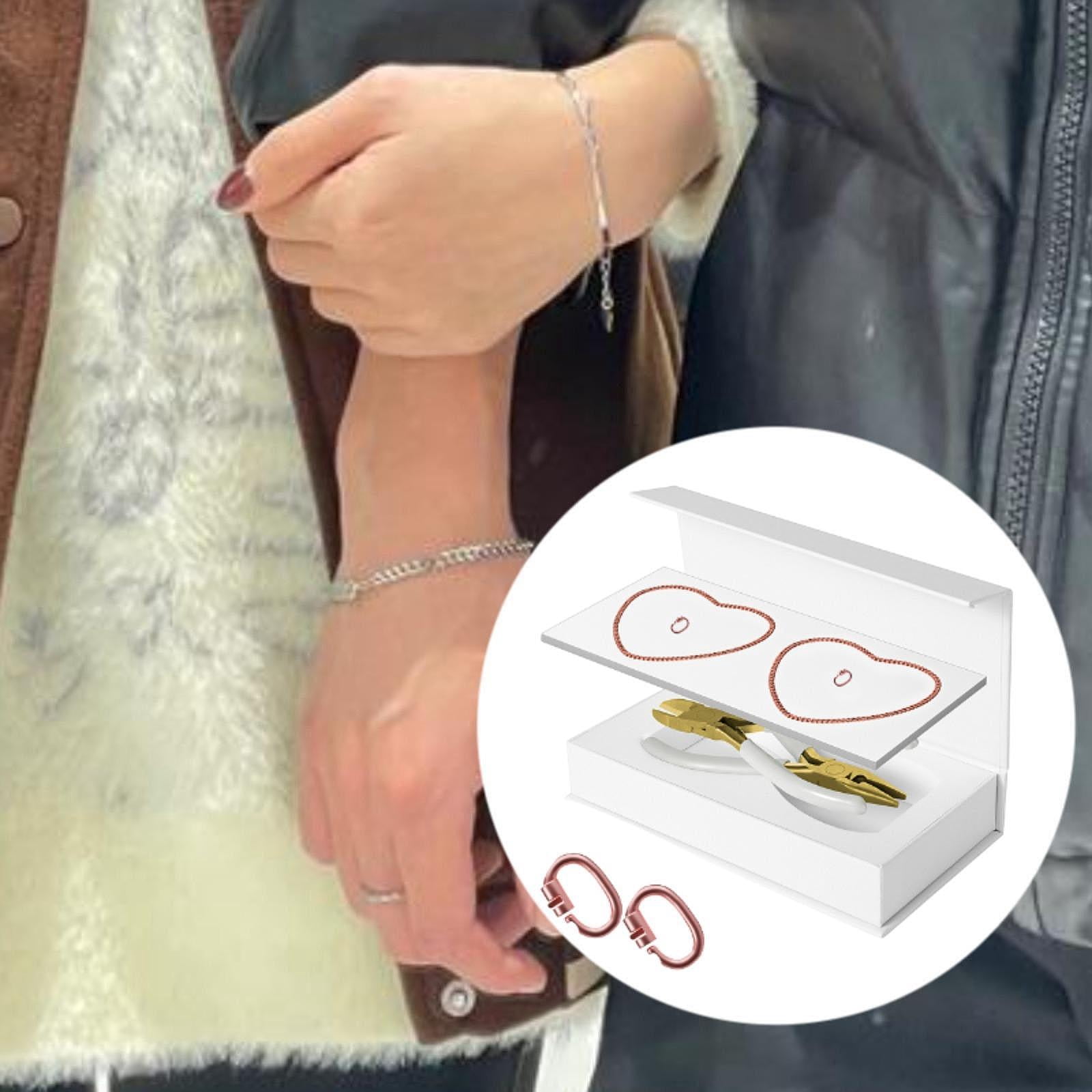 Segolike Permanent Bracelets Kit Couples Bracelets for Him and Her with Locking Clasps Jewelry for Date Night Activity Valentine'S Pair Rose Gold