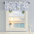 thumbnail image 5 of Starfish Conch Window Valance for Kitchen, Shell Bubbles Blue Ocean Coastal Rod Pocket Short Curtain for Small Windows, Light Filtering Decorative Valance, 60 x 18 Inch, 5 of 9