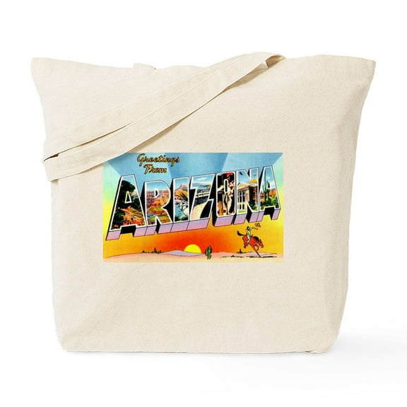 CafePress - Arizona State Greetings Tote Bag - Unisex Canvas Tote Bag, Beige, 1-Piece