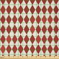 thumbnail image 2 of Ambesonne Circus Fabric by the Yard Microfiber, Vintage Harlequin Design, 1 Yard, Vermilion and Ivory, 2 of 2