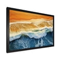 thumbnail image 2 of Designart "Aerial View of Beach in Blue and Orange II" Coastal Framed Wall Art Decor - Coastal Blue Coastal Beach Hallway Framed Wall Art Decor, 2 of 6