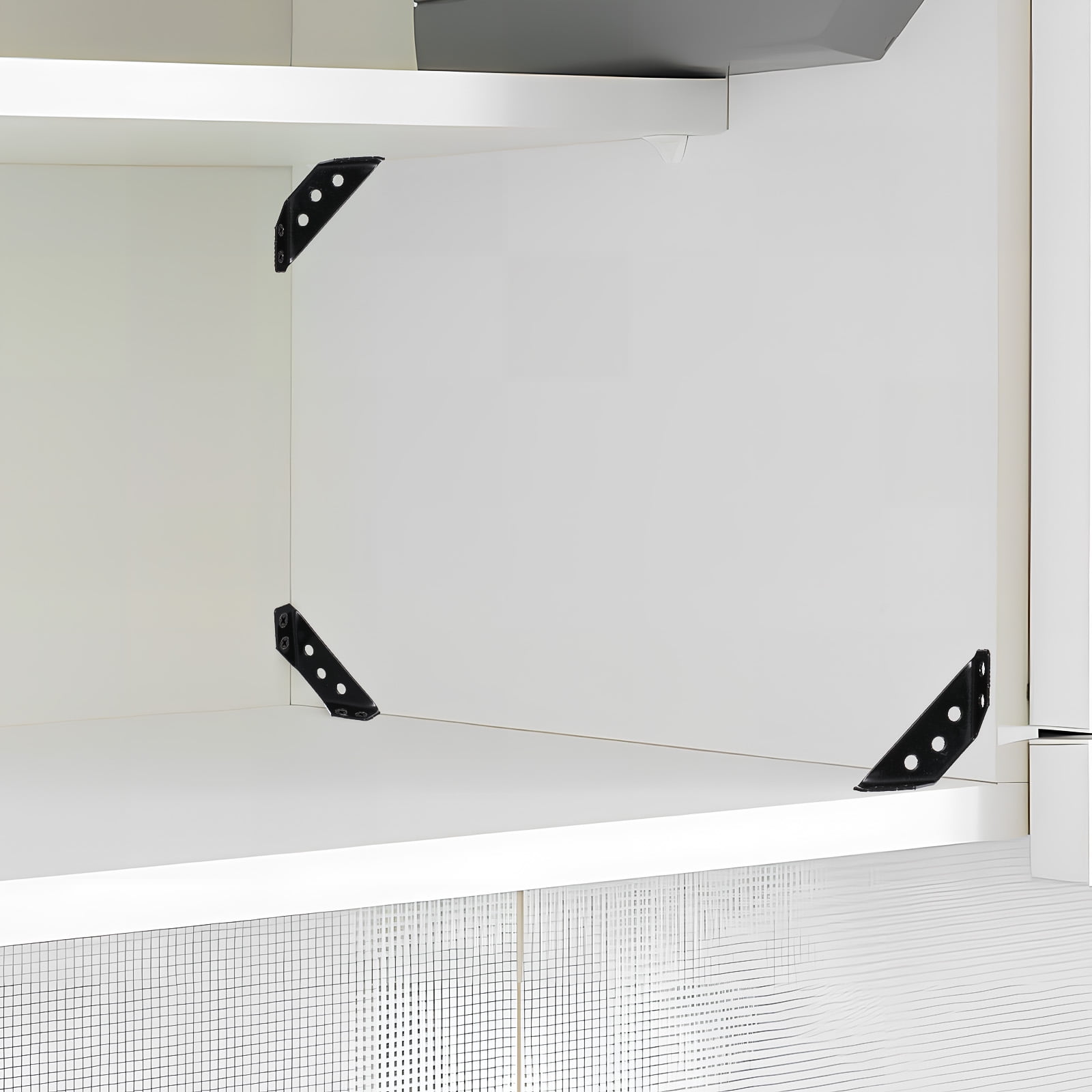 EXHUMKY BERTDOMD Heavy Duty Metal L Brackets for Shelves and Furniture Hardware, Black, 1 Set Support