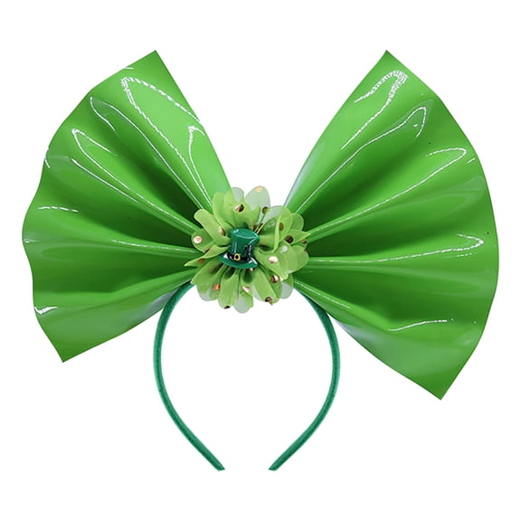Uuowzo St.Patrick's Day Headbands, Green Shamrock Clover Hats Headband, Saint Patricks Day Irish Headwear Costume Accessories Top Hat Head Band Party Favors for Women Men