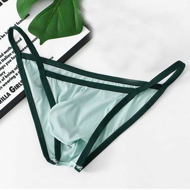 ylioge Mens Underwear Thongs Trendy Low Rise Solid Color Stretchy G-String Breathable Support Briefs
