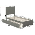 thumbnail image 7 of AFI NoHo Twin-XL Wood Platform Bed with Headboard Footboard & Twin-XL Trundle, Grey, 7 of 7