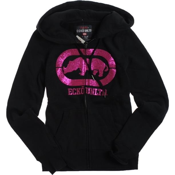 Sudadera con capucha Ecko Unltd. con cremallera frontal y diamantes de imitación negra XS