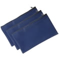 thumbnail image 1 of OULII 3Pcs Money Organizer Pouch in Dark Blue with Zipper for Secure Cash Keeping, 1 of 8
