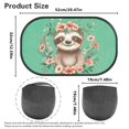 thumbnail image 7 of Yuyamidu Cute Sloth Car Window Shade Green Auto Side Window Sunshades Blocks Sun and Heat 2 Pack Flower Vehicle Car Side Window Sun Shield Car Interior Accessories Decor, 7 of 7