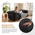 thumbnail image 3 of GUUKIN 78.8" Sleeper Sofa Bed with Pillow Floor Couch Armrest Modern Modular Sectional Sofa Loveseats Convertible for Living Room Bedroom Black, 3 of 10