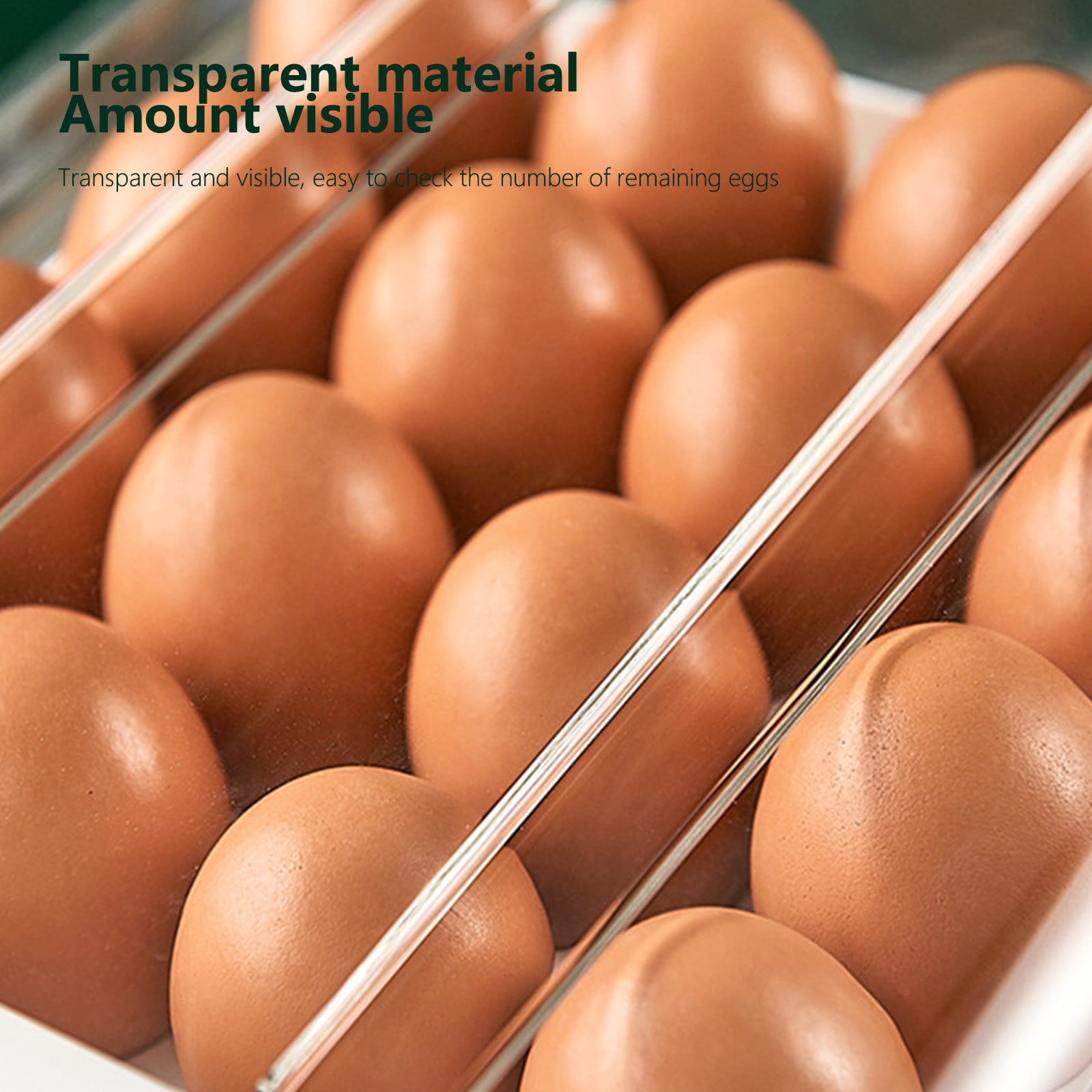 Tuphregyow Totally Kitchen Egg Holder for Refrigerator, Fridge Organizers And Storage Clear,Eggs Tray Bins Plastic Storage Containers With Lid & Handles