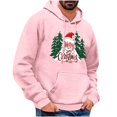 thumbnail image 2 of EchfiProm Pullover Hoodies for Men Pink Merry Christmas with Pockets Graphic Hooded Xmas Mens Sweatshirt S, 2 of 5