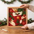 thumbnail image 4 of Twfbrm Christmas Kinusaiga Fabric Art Kit, 3D Mosaic Craft Kits with Wooden Frame and Tools, Holiday DIY Relaxing Handmade Art Project Christmas Decoration for Gift, Part, Home Decor, 4 of 6