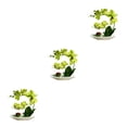 thumbnail image 4 of Inteprter Orquídeas artificiales Flor falsa Plantas en maceta Cuenco blanco Maceta Flores Ramo Toque real Hogar Cocina Arreglo Verde Type1 NO1, 4 of 6