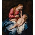thumbnail image 2 of Anthony van Dyck 20x22 Black Ornate Framed Double Matted Museum Art Print Titled: The Virgin and Child, 2 of 5