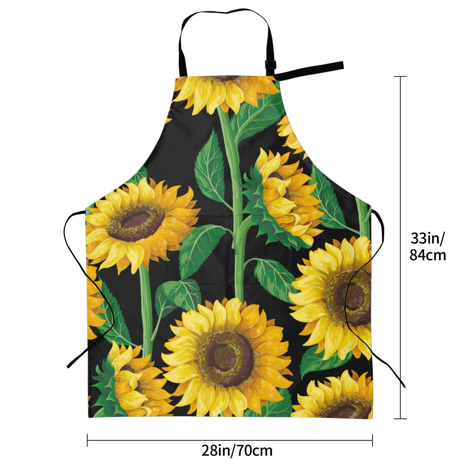 Kdxio Sunflower Apron with Pockets Adjustable Kitchen Aprons for Men Women Waterproof Aprons for Cooking,Drawing,Crafting, Baking Household Cleaning