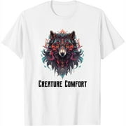 Creature Comfort Wolf Lover Gift Graphic Short Sleeve Women's Top - Fashionable and Comfortable Summer Tee with Unique Print