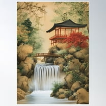 Japanese Scroll Elegance Poster Wall Art, Modern Wall Decor For Living Room Bedroom, 24x36 UNFRAMED