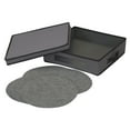 thumbnail image 3 of Household Essentials Charger Plate Storage Box, Holds 12 Charger Plates with Felt Protectors, Windowed Clear Front Panel, Sturdy Siding with Handles, Fully Removable Lid, Gray, 3 of 7