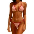 thumbnail image 2 of PFRNLF Bikini Sets for Women Two Piece Swimsuits Halter String Triangle Bathing Suit Sexy Tie Side Bottom Swimwear, 2 of 9