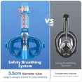 thumbnail image 4 of Snorkel Mask Foldable Diving Mask Set with Dry Top System and Camera Mount, Anti-Fog Professional Snorkeling Gear-Blue, 4 of 7