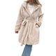 thumbnail image 2 of Abrigo de Piel Sintética para Mujer, Cárdigan Abierto, Elegante, Cuello de Solapa, Larga, Chaqueta Holgada. Albaricoque S, 2 of 8