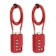 thumbnail image 1 of Uxcell 2-Pack Candado de Combinación, Aleación de Zinc 4 Dígitos Contraseña 20 In Cable Candado de Equipaje Exterior Sin Llave [Rojo], 1 of 7