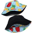 thumbnail image 3 of Bonnet de Pêcheur à Motif Banane à Imprimé Fruits Bonnet Empaquetable Réversible d'Été, 3 of 4