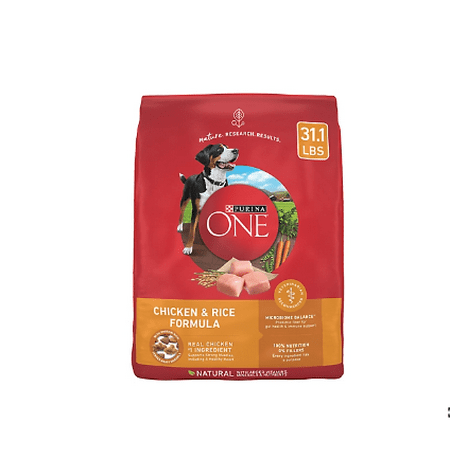 Purina ONE Natural Dry Dog Food, SmartBlend Chicken and Rice Formula 31.1lb