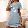 thumbnail image 2 of Rbaofujie Short Pants Nightwear Women's Oversized Short Nightgown Printed Round Neck and Short Sleeves Dress Sleepshirt for Women Clearance, 2 of 4