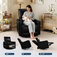 thumbnail image 3 of Swivel Rocking Recliner Chair, Manual Recliner with Lumbar Support & Padded Armrest, Comfortable Nursery Rocking Chair and Glider for Living Room, Bedroom, 3 of 7