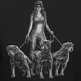 thumbnail image 2 of Teelocity Men's Tattoo Girl with Rottweiler Tough Dogs Black Relaxed Fit Short Sleeve Graphic T-Shirt, 2 of 3