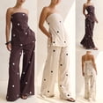 thumbnail image 7 of Women’s Polka Dot Tube Top and Wide Leg Pants 2 Piece Casual Outfit Set, 7 of 7
