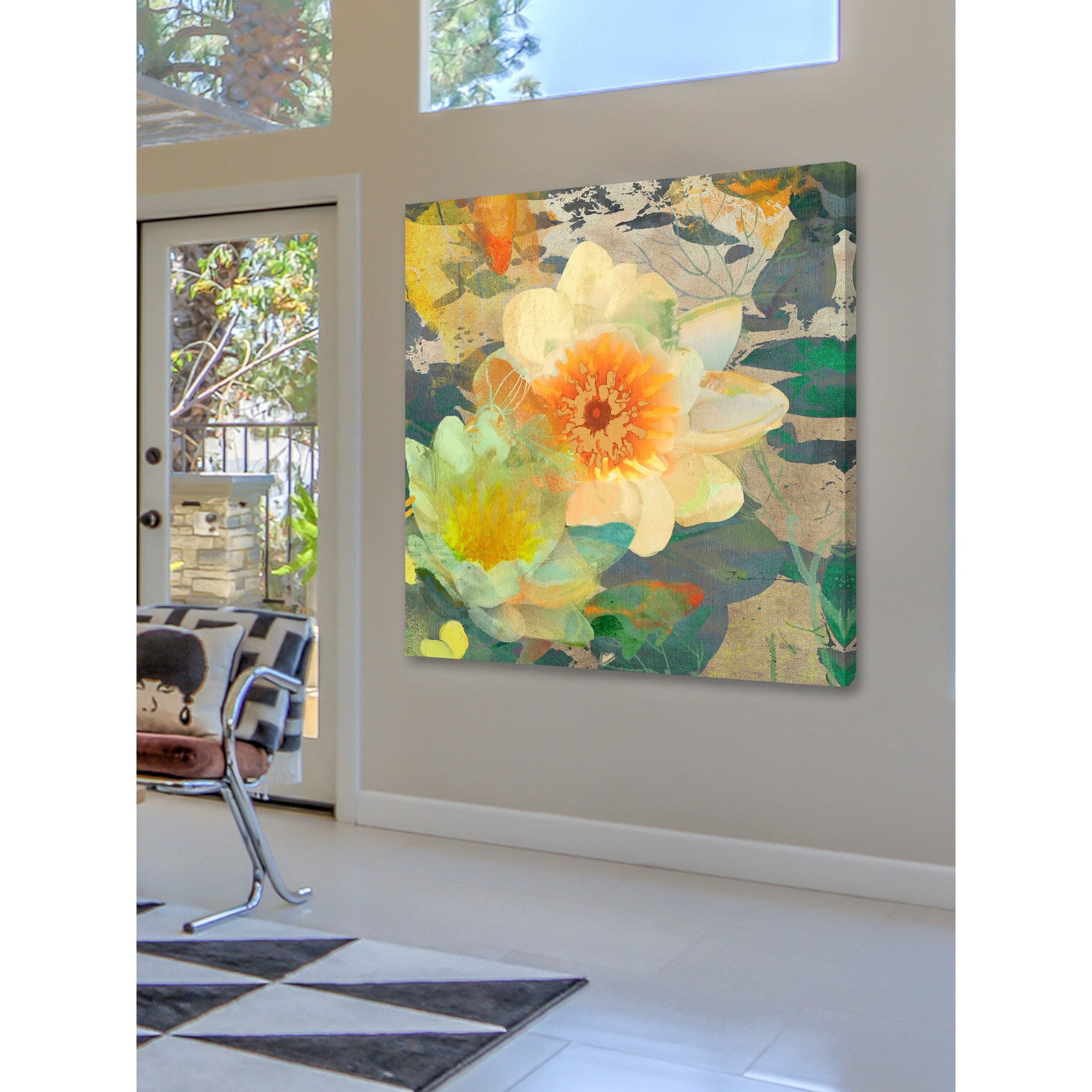 "Lilies under a Bridge" Painting Print on Wrapped Canvas