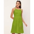 thumbnail image 2 of Moomaya Solid Buttoned Dress, Sleeveless Spaghetti Strap Dress With Side Slit, 2 of 9