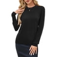 thumbnail image 3 of Women'S Wool Blend Classic Crew Neck Casual Fall Sweaters Black L, 3 of 9
