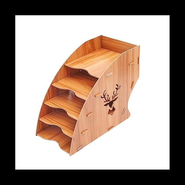 Estante de Madera para Almacenamiento de Facturas, Organizador de Papel de Escritorio, Archivador, Bandeja Clasificadora de Cartas y Documentos, Estante de Correo