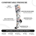 thumbnail image 3 of Socks Calf Pressure Socks Breathable Moisture Absorbent 11.8in×7.9in Full Print Designed For Hiking Walking Sports Flowers And Butterflies 2 Black-2, 3 of 8