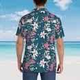 thumbnail image 6 of Daiia Lilies Flowers Hawaiian Shirt for Men Gentle Cotton Regular Short Sleeve Casual-Large, 6 of 9