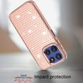thumbnail image 3 of For Moto G Stylus 5G 2026/2025 Beautiful Diamond Metallic Design Metal Chrome Edged Hybrid - Rose Gold, 3 of 3