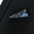 thumbnail image 5 of Pocket Square for Men Geometric Blue Black Silk Paisley Hanky, 5 of 7