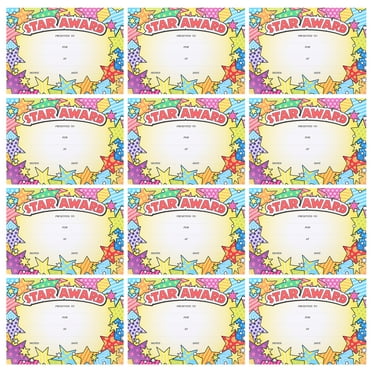 ifundom 20 Sheets of Award Certificates for Kids Lovely Certificate of Achievement Cartoon Certificate Paper