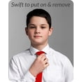 thumbnail image 4 of Corbata Umo Lorenzo, color rojo liso, con clip, para niños, 4 of 9