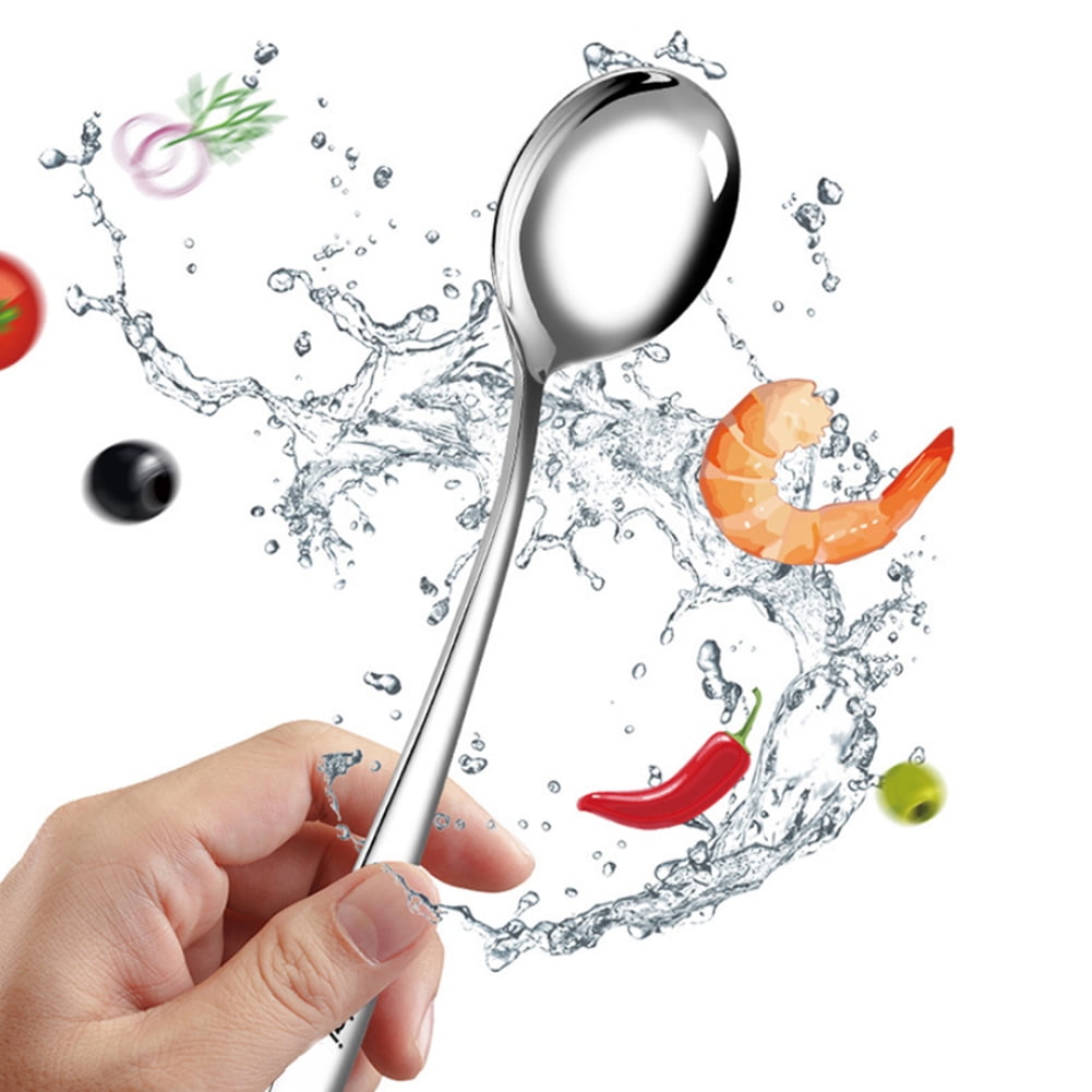304 Stainless Steel Non-stick Rice Serving Spoon Long Handle Soup Porridge Spoon Cutlery Metal 304 Stainless Steel Non-stick Rice Serving Spoon Long Handle Soup Porridge Spoon Cutlery Metal