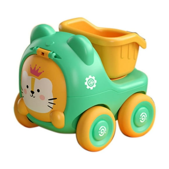 YIMWNYI Nature Voiture Jouet à Thème Pousser et Déplacer, Compétences Motrices, Jeu de Simulation, Véhicule d'Ingénierie Interactif, Rangement à Couvercle Rabattable, Pneus en Caoutchouc Antidérapants, Plastique ABS Durable