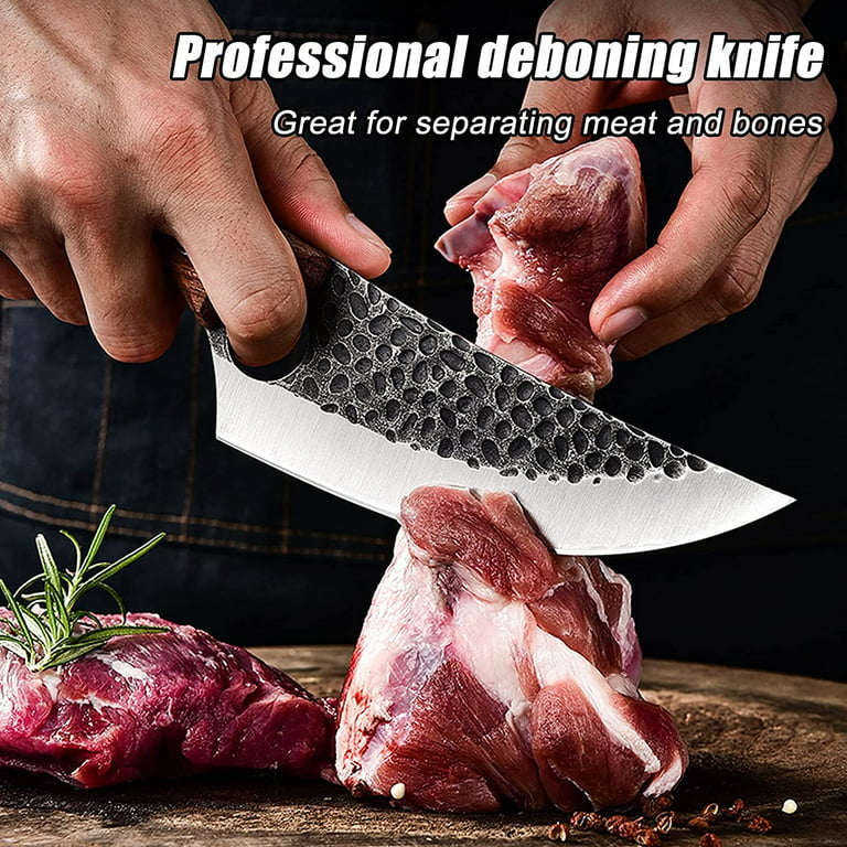 ENOKING Kitchen Knife Japanese Chef Knife Boning Knife for Meat Cutting  with Sheath, Hand Forged Butcher Knife Viking Kinfe for Cooking, Japan  Knife
