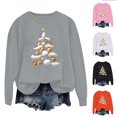 thumbnail image 5 of Cmfcve Women's Cute Xmas Sweatshirt Plus Size Christmas Tree Print Pullover Long Sleeve Crew Neck Holiday Base Apparel, 5 of 5