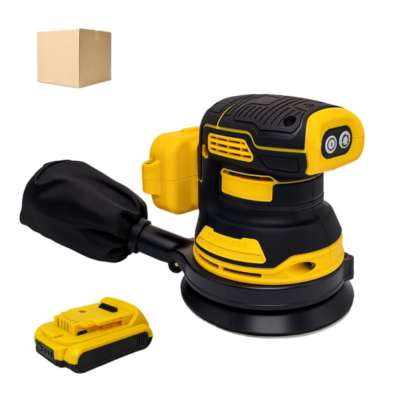 HELMSHAR Cordless Orbital Sander Compatible with 20V Battery, 5-Inch Sander Tool with Brushless Motor, Variable Speed Power Palm Sander, with 30pcs Sandpapers And Dust Collection Bag (1SB)