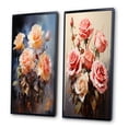 thumbnail image 3 of Designart "Peach Roses love expression I" Roses Framed Wall Art Set Of 2 - Peach Floral Frame Gallery Set For Office Decor, 3 of 6